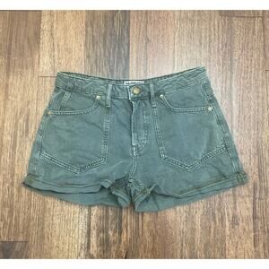 Free People We The Free Beginners Luck Slouch Shorts Olive Size 28